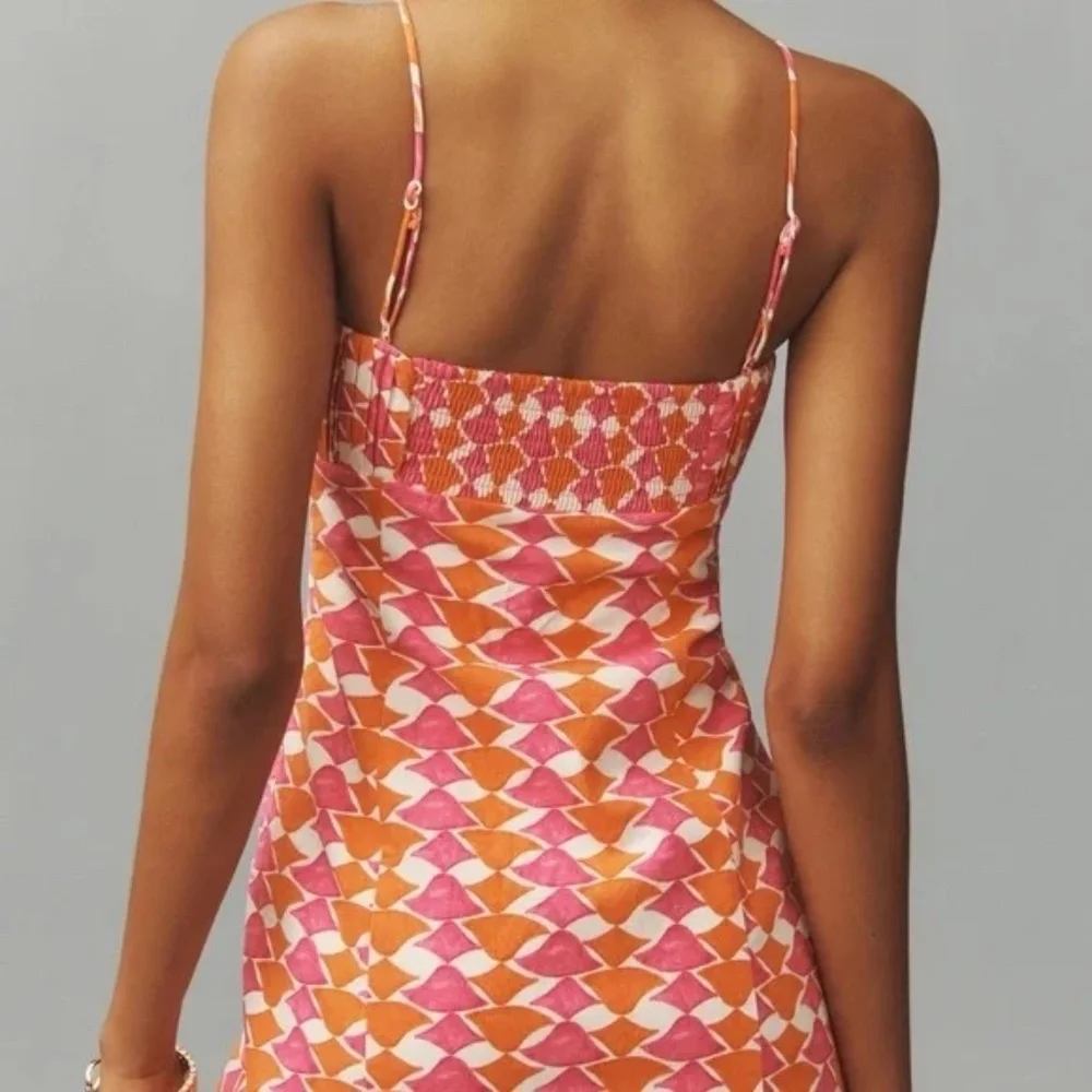 Maeve The Ophelia Sleeveless Linen Slim Mini Dress  12 - Picture 8 of 10